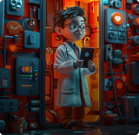 Healthcare software illustration